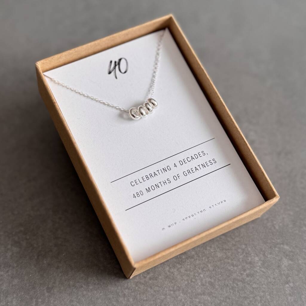 40th Birthday Gift Sterling Silver Necklace by Wue