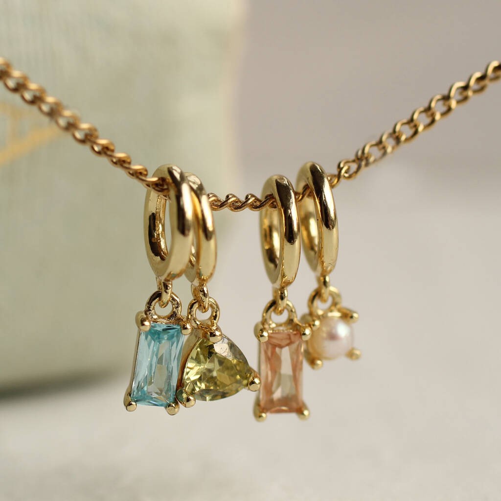 Gold Vermeil Birthstone Charm Necklace by Silk Purse, Sow's Ear